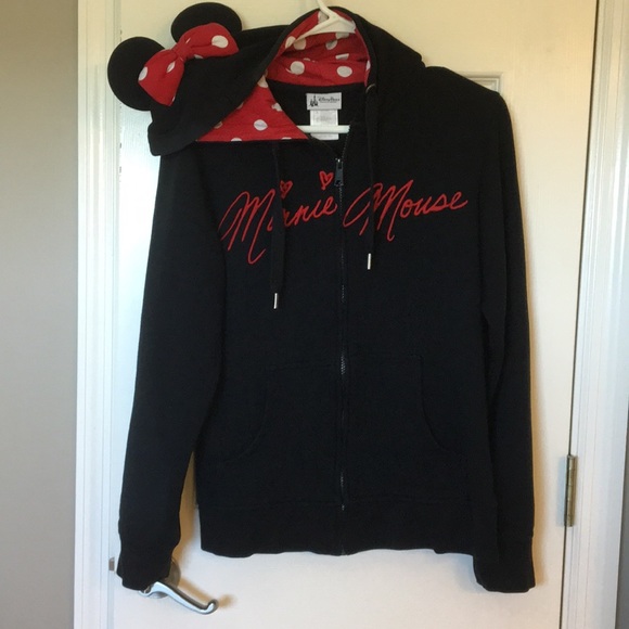 Minnie Mickey Mouse hooded sweatshirt ears Disney - Picture 1 of 11